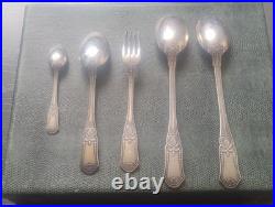 Ménagère MétalArgenté BOULENGER Modèle Pans Coupés Art Déco Écrin 37 Pcs XXème
