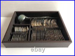 Ménagère en métal argenté fourchettes + cuillères + Louche Modèle Rocaille