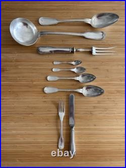 Ménagère métal argenté CHRISTOFLE Modele Chinon 6 Personnes 39 Pieces