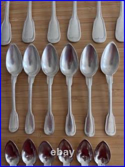 Ménagère métal argenté CHRISTOFLE Modele Chinon 6 Personnes 39 Pieces