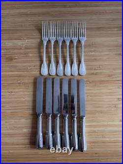 Ménagère métal argenté CHRISTOFLE Modele Chinon 6 Personnes 39 Pieces