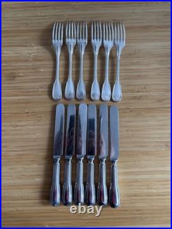 Ménagère métal argenté CHRISTOFLE Modele Chinon 6 Personnes 39 Pieces