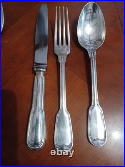 Ménagère métal argenté Christofle Modele Chinon 6 Personnes 36 Pieces