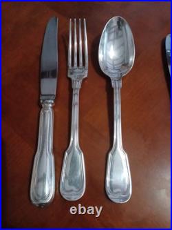 Ménagère métal argenté Christofle Modele Chinon 6 Personnes 36 Pieces