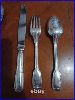 Ménagère métal argenté Christofle Modele Chinon 6 Personnes 36 Pieces