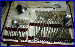 Ménagère métal argenté modèle PERLES 61 pièces St-Médard (couverts+couteaux)