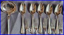 Ménagère métal argenté modèle à filets 12 pièces RAVINET DENFERT et 7 ERCUIS