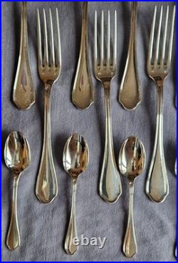 Ménagère métal argenté modèle à filets 12 pièces RAVINET DENFERT et 7 ERCUIS