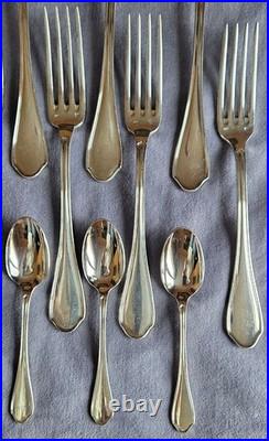 Ménagère métal argenté modèle à filets 12 pièces RAVINET DENFERT et 7 ERCUIS
