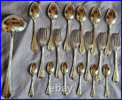 Ménagère métal argenté modèle à filets 12 pièces RAVINET DENFERT et 7 ERCUIS