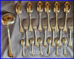 Ménagère métal argenté modèle à filets 12 pièces RAVINET DENFERT et 7 ERCUIS