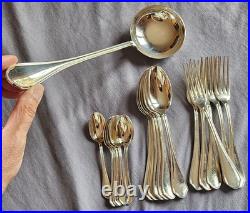 Ménagère métal argenté modèle à filets 12 pièces RAVINET DENFERT et 7 ERCUIS