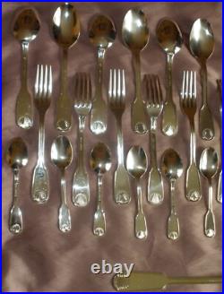 Ménagère métal inox argenté modèle Coquille 36 pièces manque 1 fourchette