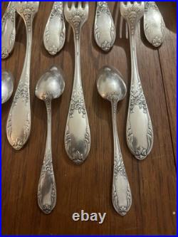 Métal Alliage Blanc 36 Couverts Métal Argenté Modèle Feuille François 1er