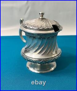 Moutardier CHRISTOFLE GALLIA modèle LOUIS XV métal argenté confiture 10 cm
