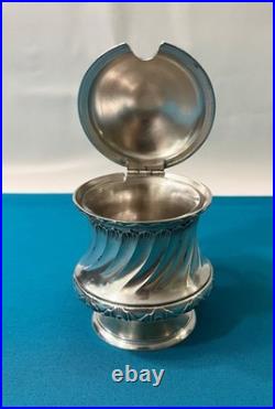 Moutardier CHRISTOFLE GALLIA modèle LOUIS XV métal argenté confiture 10 cm