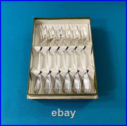 NEUF 6 fourchettes a gâteaux CHRISTOFLE modèle MARLY métal argenté 15,5 cm 1