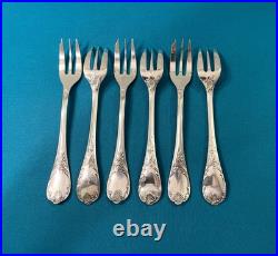 NEUF 6 fourchettes a gâteaux CHRISTOFLE modèle MARLY métal argenté 15,5 cm 1