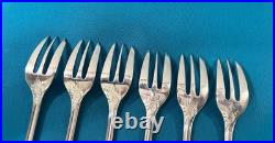NEUF 6 fourchettes a gâteaux CHRISTOFLE modèle MARLY métal argenté 15,5 cm 1