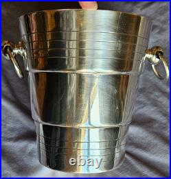 Orfèvre C D Seau à Champagne vintage en métal argenté modèle style art déco