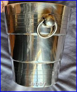 Orfèvre C D Seau à Champagne vintage en métal argenté modèle style art déco