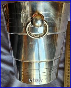 Orfèvre C D Seau à Champagne vintage en métal argenté modèle style art déco