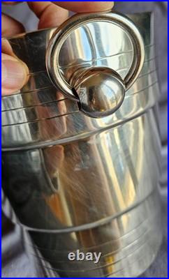 Orfèvre C D Seau à Champagne vintage en métal argenté modèle style art déco