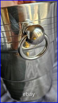 Orfèvre C D Seau à Champagne vintage en métal argenté modèle style art déco
