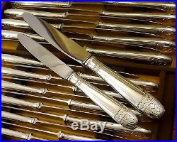 Orfevrerie Platil Modele Grand Prix 24 Couteaux Metal Argente Et Inox Vers 1950