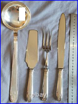 POT 4 pièces de service pour ménagère métal argenté modèle Grand Prix art déco