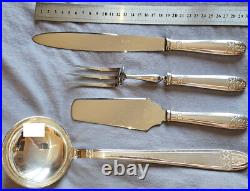 POT 4 pièces de service pour ménagère métal argenté modèle Grand Prix art déco