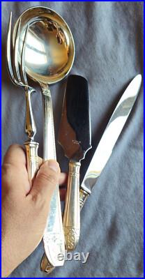 POT 4 pièces de service pour ménagère métal argenté modèle Grand Prix art déco