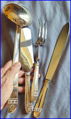 POT 4 pièces de service pour ménagère métal argenté modèle Grand Prix art déco