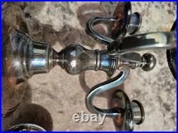 Paire De Chandeliers Métal Argenté Ercuis Modèle Rencontre