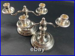 Paire de bougeoirs bouts de table en métal argenté signé CHRISTOFLE modèle Albi