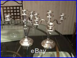 Paire de chandeliers christofle en métal argenté modèle Malmaison