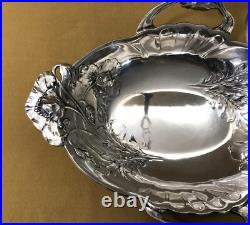 Panière / corbeille ART NOUVEAU modèle PAVOTS métal argenté GALLIA CHRISTOFLE