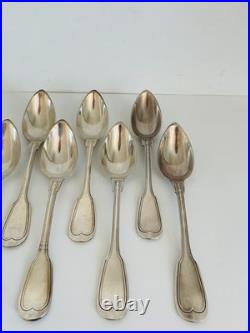 Partie de ménagère Christofle modèle filet, métal argenté monogrammé début XXe