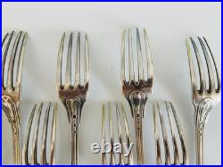 Partie de ménagère Christofle modèle filet, métal argenté monogrammé début XXe