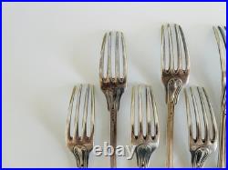 Partie de ménagère Christofle modèle filet, métal argenté monogrammé début XXe