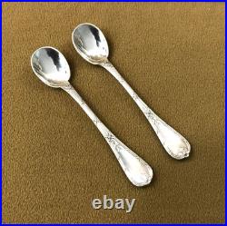 Pelles / cuillères à sel CHRISTOFLE modèle RUBANS CLOCHETTES métal argenté 9 cm