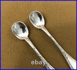 Pelles / cuillères à sel CHRISTOFLE modèle RUBANS CLOCHETTES métal argenté 9 cm