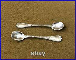 Pelles / cuillères à sel CHRISTOFLE modèle RUBANS CLOCHETTES métal argenté 9 cm