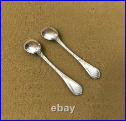 Pelles / cuillères à sel CHRISTOFLE modèle RUBANS CLOCHETTES métal argenté 9 cm