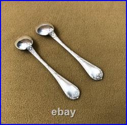 Pelles / cuillères à sel CHRISTOFLE modèle RUBANS CLOCHETTES métal argenté 9 cm