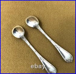 Pelles / cuillères à sel CHRISTOFLE modèle RUBANS CLOCHETTES métal argenté 9 cm