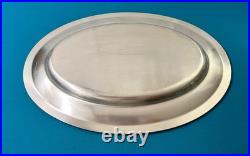 Plat de service CHRISTOFLE modèle PERLES métal argenté 40x28 cm table