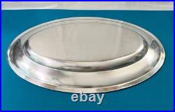 Plat de service ERCUIS modèle PERLES GODRONS métal argenté 48x31 plateau table