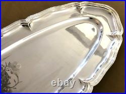 Plat de service à poisson CHRISTOFLE modèle CONTOUR métal argenté 70 cm CHINON