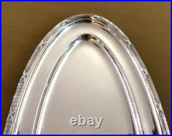 Plat de service à poisson ERCUIS modèle RUBANS CROISES métal argenté 61 x 28 cm